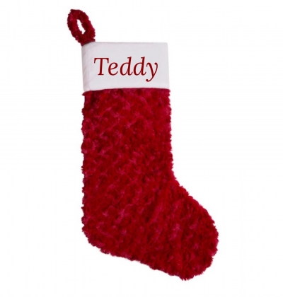 red white personalised christmas stocking 