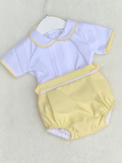 babies lemon shirt blouse shorts lemon white