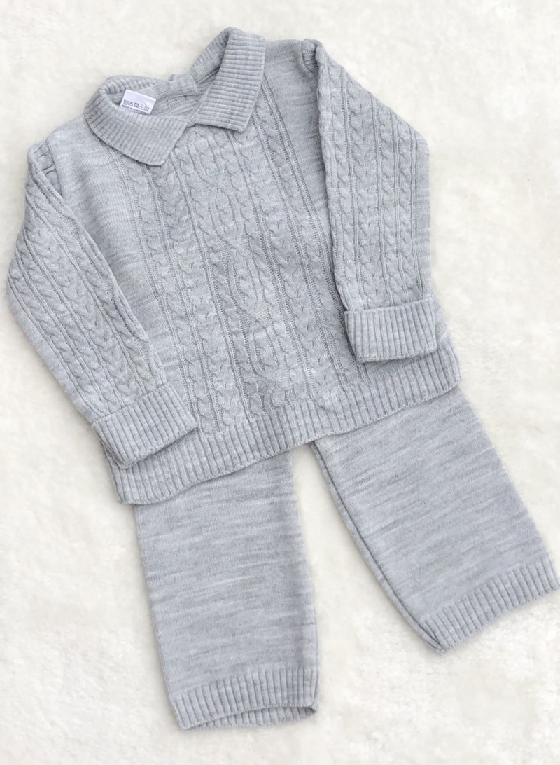 baby boys  grey knitted lounge set 