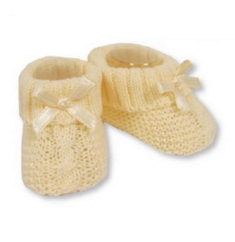 unisex lemon knitted bootees shoes