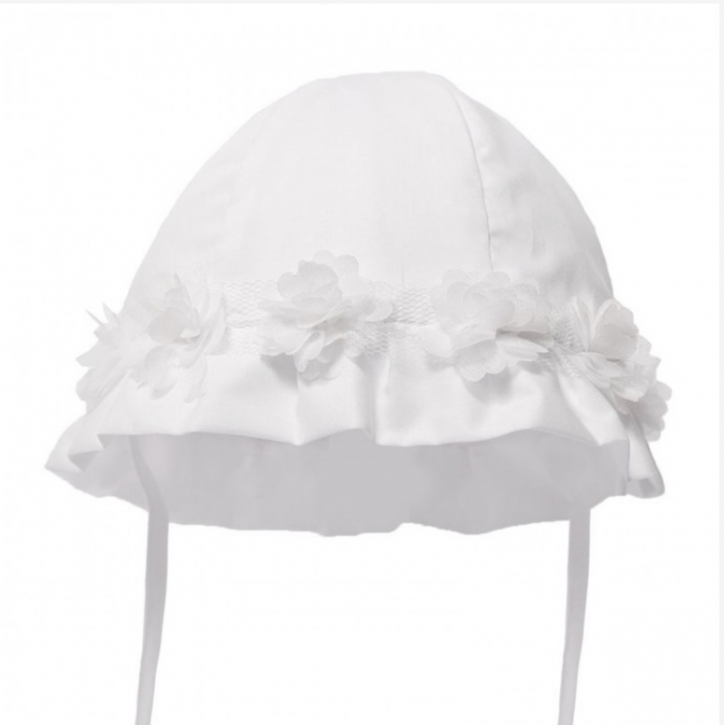 baby girls white summer hat bonnet 