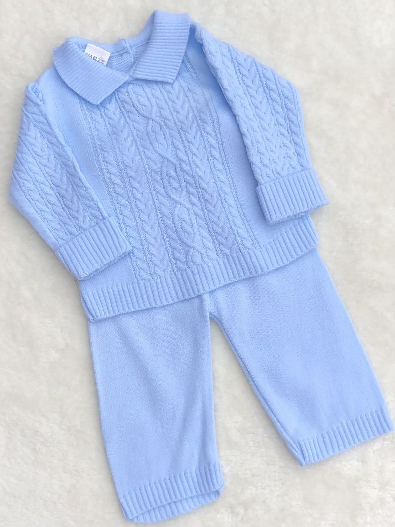 baby boys knitted lounge sets blue 