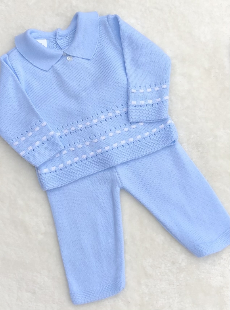 boys blue knitted lounge sets 