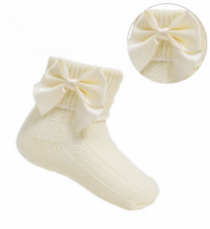 baby girls lemon yellow ankle socks bow