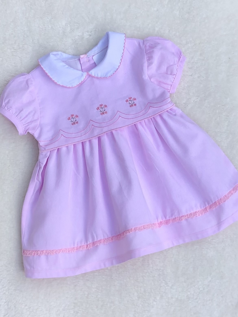 baby girls pink embroided dress 