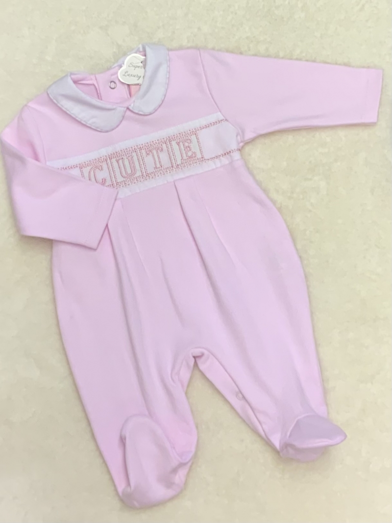 cutie baby girls cotton all in one romper in pink