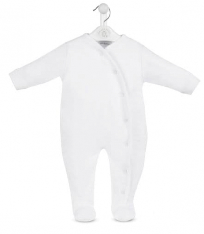 babies unisex cotton romper in white