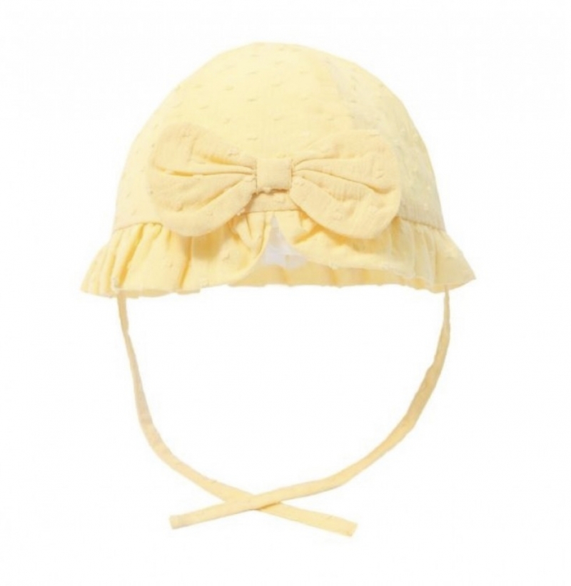 baby girls lemon sun hat with bow