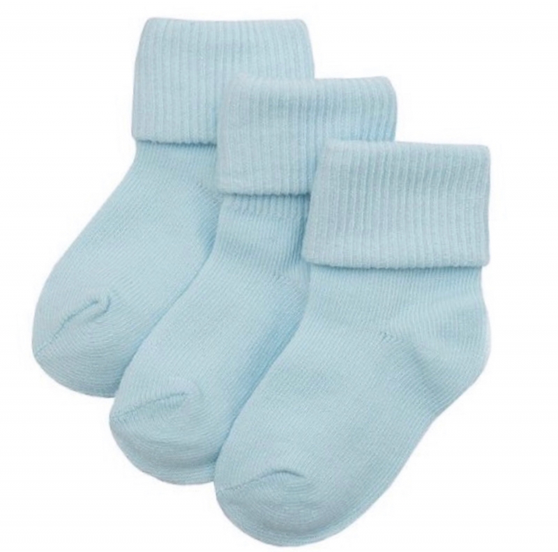baby boys 3 pack blue ankle socks 