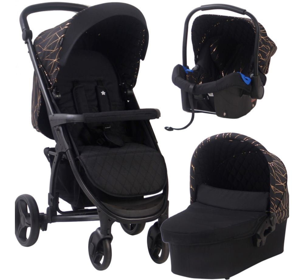 rose gold and black pushchair