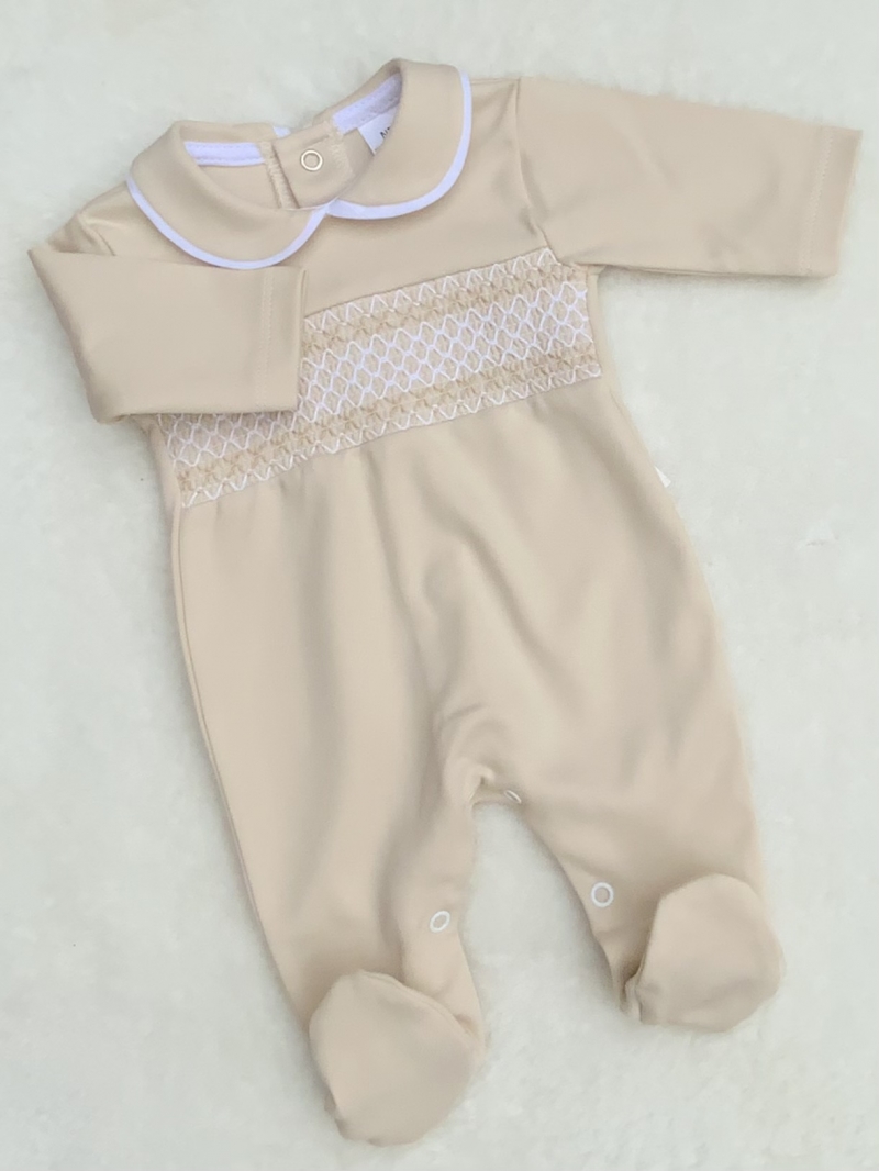 babies traditional smocked cotton romper  bei