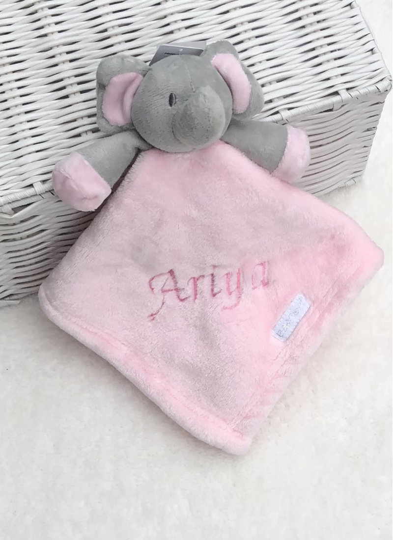 babies elephant velour comfort blanket  girls