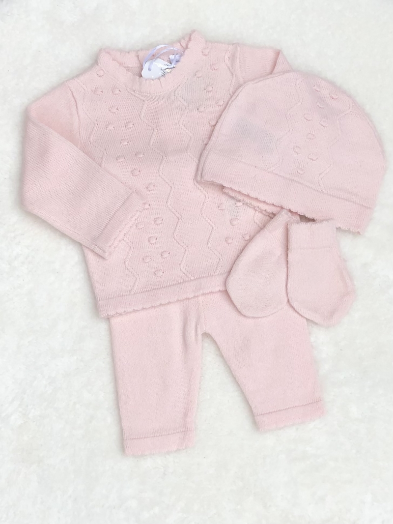 baby girls soft pink gift set jumper trousers
