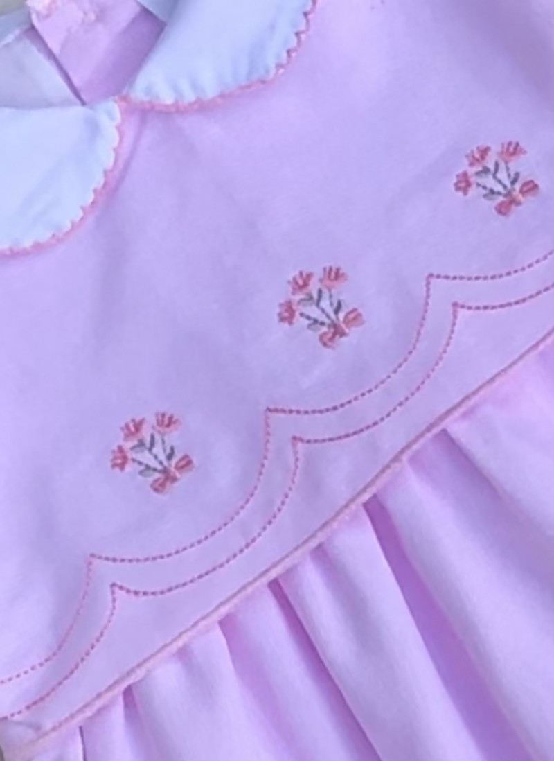 BABY GIRLS PINK EMBROIDED DRESS 