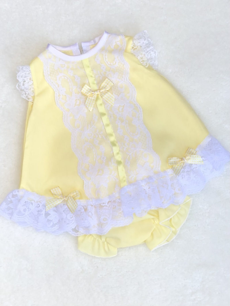baby girls lemon white angel style dress pant
