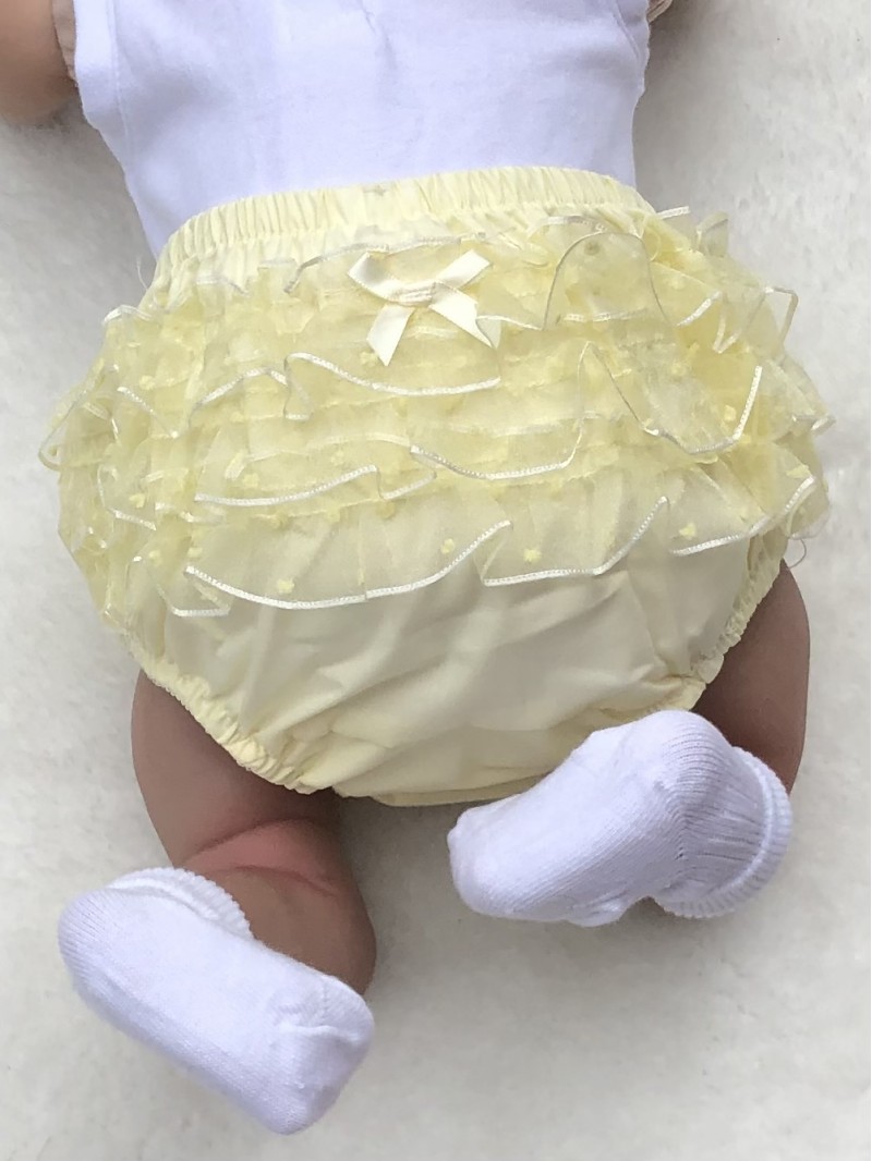BABIES BABY GIRLS LEMON FRILLY KNICKERS PANTS