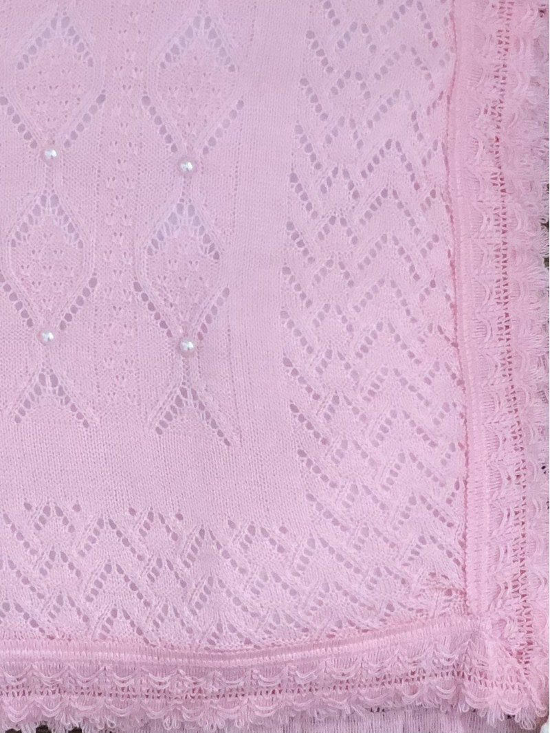 LOVELY KNITTED PEARL KNITTED QUILTED BLANKET 