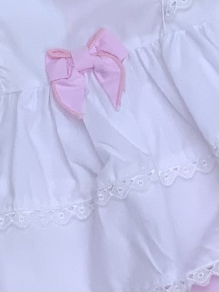 BABIES GIRLS PINK SHORT WHITE TUNIC DRESS 