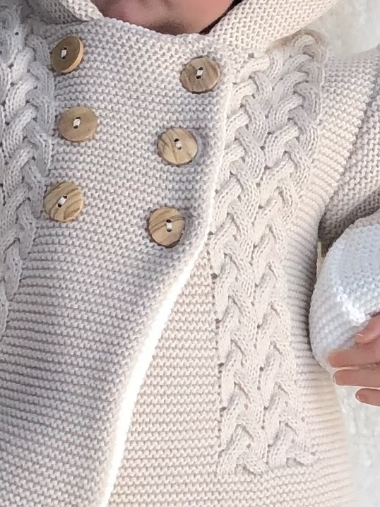 BEIGE BISCUIT BABIES KNITTED COAT TROUSERS