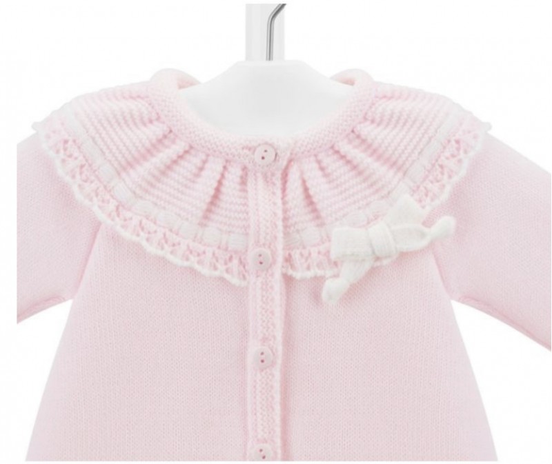 BABY GIRLS PINK KNITTED MATINEE CARDIGAN AND 