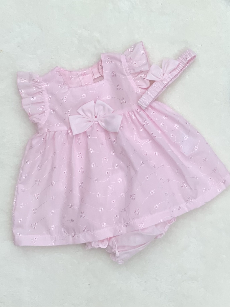 baby girls pink broderie anglais dress pants 