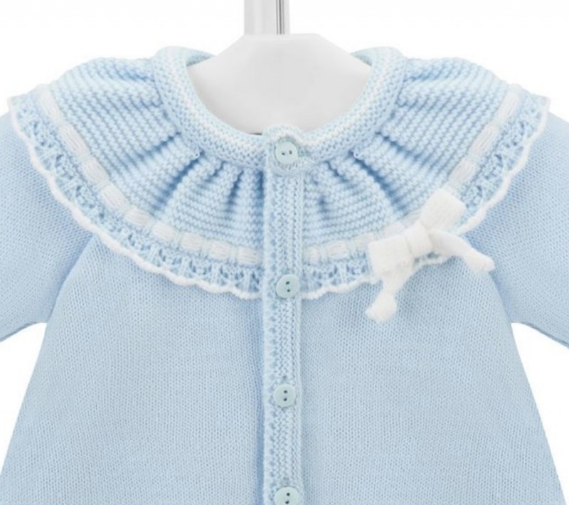 BABY BLUE KNITTED OUTFIT CARDIGAN AND SHORTS