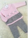 baby girls knitted 3d peplum jumper leggings 