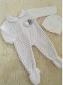 baies unisex knitted all in one romper white 