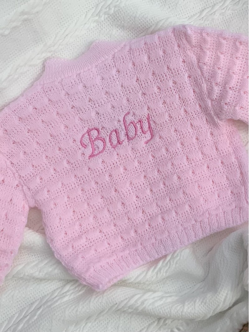 BABY GIRL BOYS PINK BLUE WHITE KNITTED CARDIG