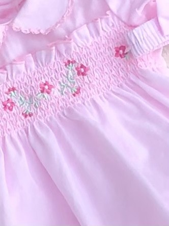 BABY GIRLS PINK SMOCKED DRESS PANTS HEADBAND 