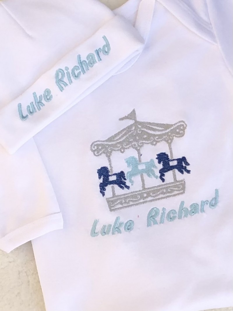 PERSONALISED BABIES ALL IN ONE ROMPER CAROUSE