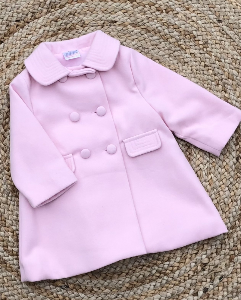 baby girls pink knee length duffle coat jacke