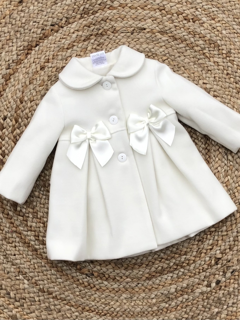 baby girls cream ivory petticoat duffle coat 