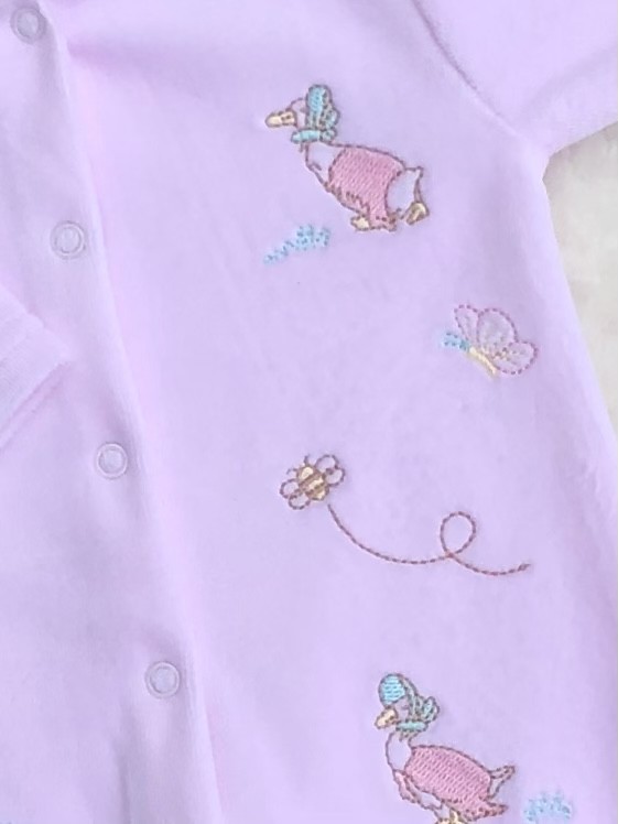 BABY PINK GIRLS EASTER DUCK PUDDLE VELOUR ROM