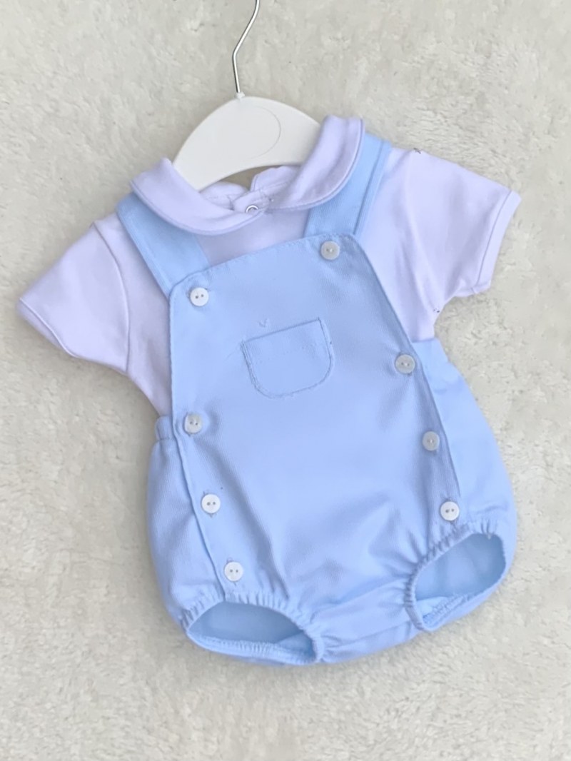 baby blue boys romper dungerees shorts t-shir