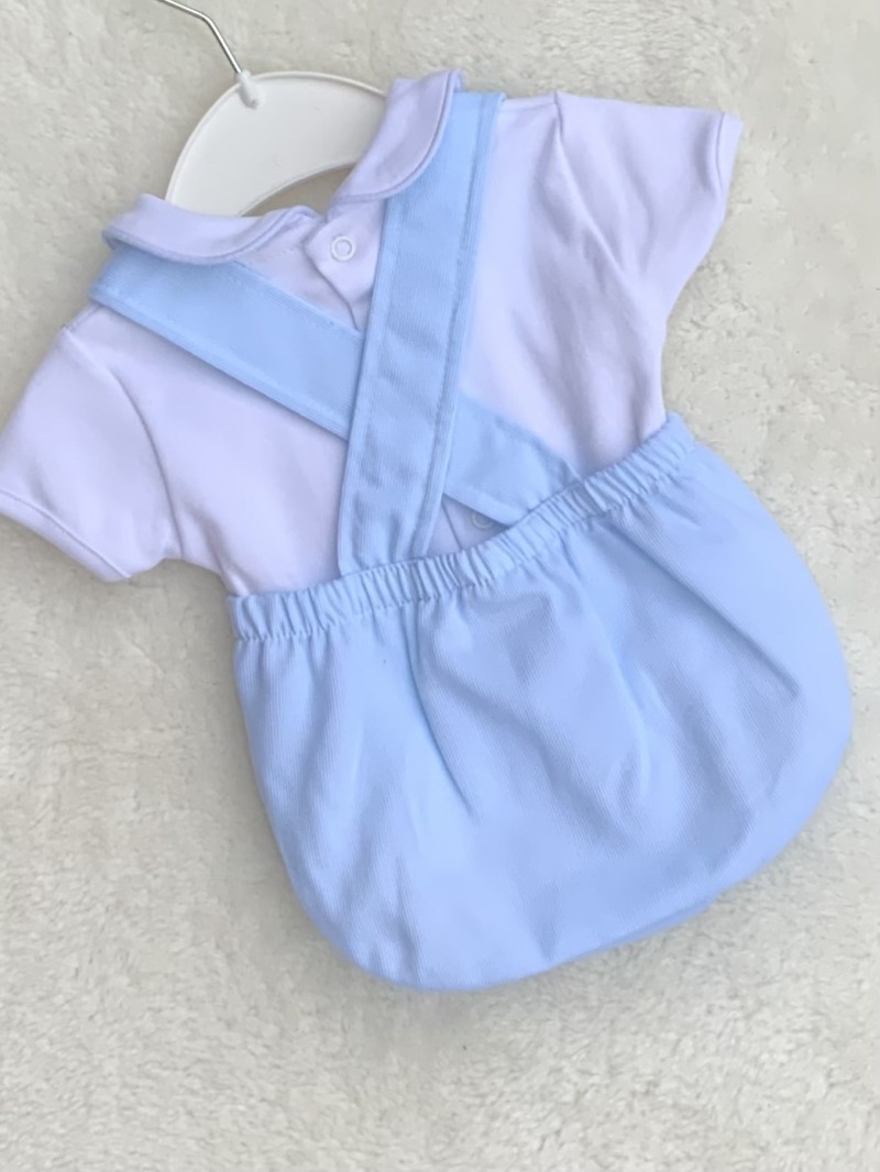 BABY BLUE BOYS ROMPER DUNGEREES SHORTS T-SHIR