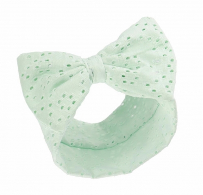 baby girls wide fit headband mint green  with bow