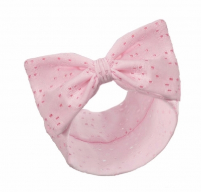 baby girls pink borderie anglais wide bow headband