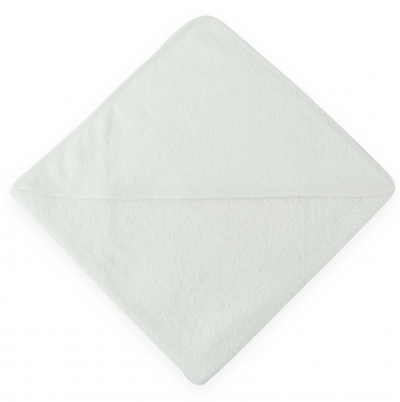white unisex hooded towel robe