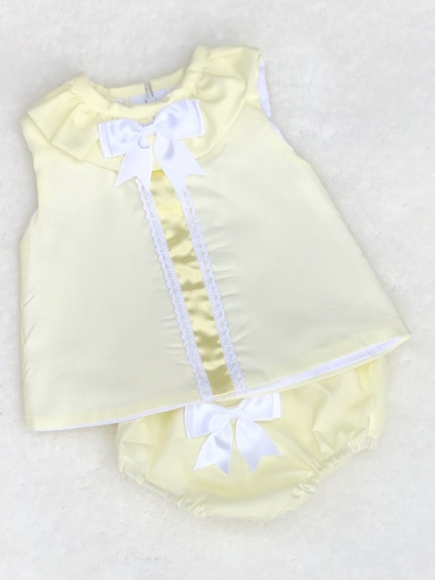 baby girls lemon aline dress matching pants bow