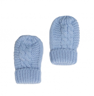 baby boys cable knitted mittens