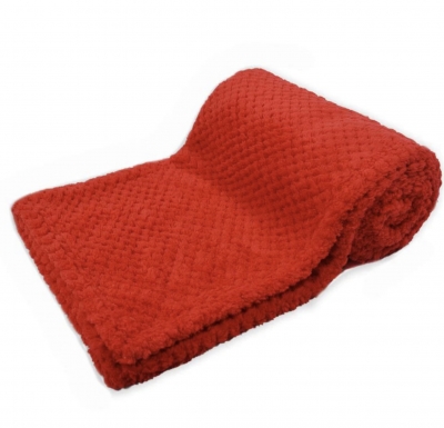 babies red waffle texture fleece pram moses basket blanket