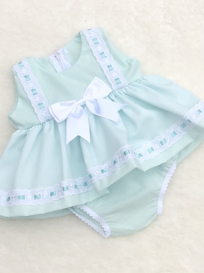 baby girls mint green dress pants with bows