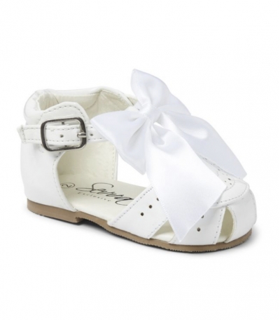 sevva terri white payent large bow summer sandals