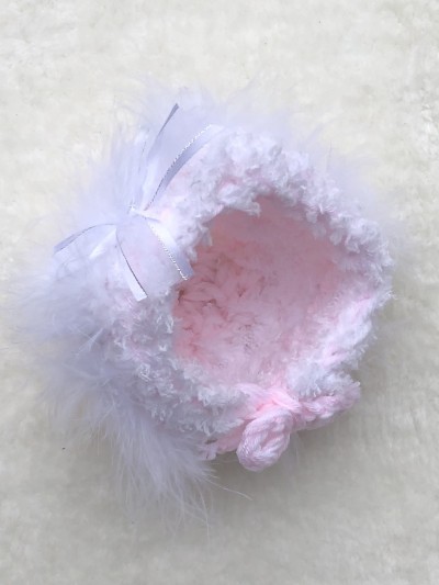 traditional style baby girls crochet bonnets marabou lace 