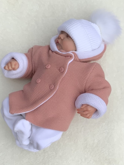baby girls salmon pink knitted coat jacket 