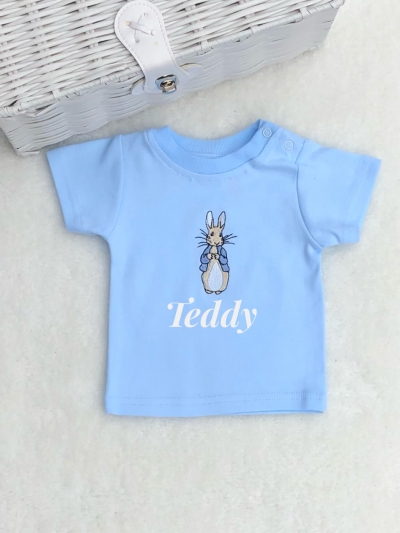 peter rabbit embroided personalised tshirt