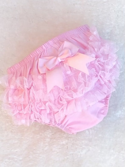 baby girls pink lace frilly pants knickers