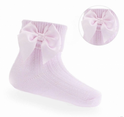 baby girls pink ankle socks bows