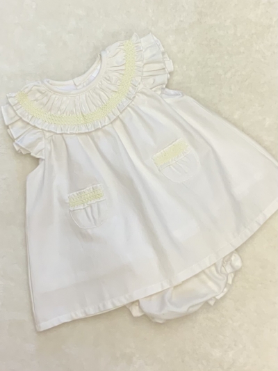 baby girls cream lemon dress pants
